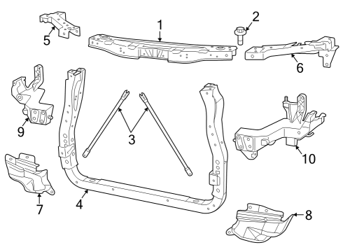 2022 Jeep Grand Cherokee WK Radiator Support Diagram