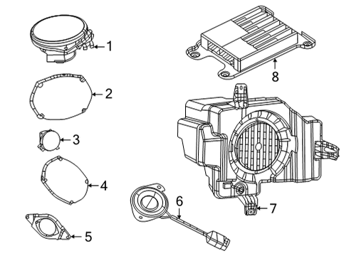 2023 Jeep Wagoneer L AMPLIFIER Diagram for 68614285AA