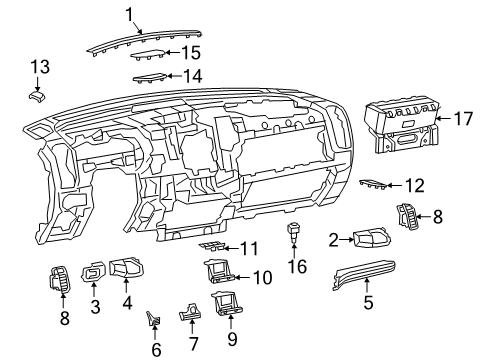 2022 Ram 1500 Cluster & Switches, Instrument Panel Diagram 4