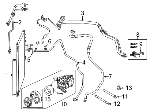 2021 Ram 3500 A/C Condenser, Compressor & Lines Diagram 1