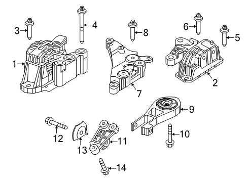 2021 Jeep Renegade Engine & Trans Mounting Diagram 2