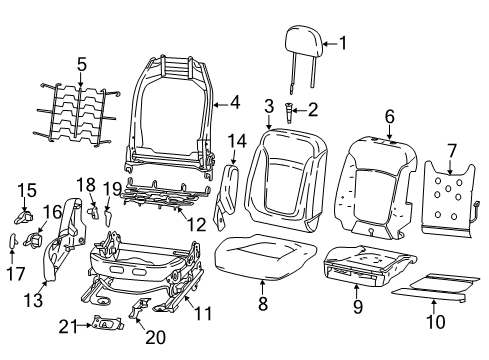 2023 Jeep Compass Pad-Seat Back Diagram for 68448059AB