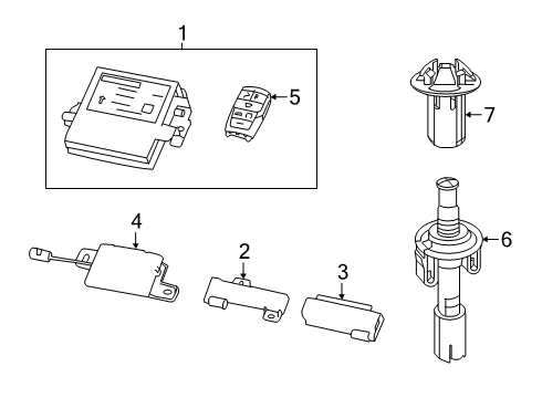 2019 Ram 1500 TRANSMITT-INTEGRATED KEY FOB Diagram for 68575611AA