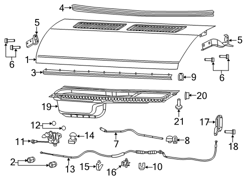 2014 Ram ProMaster 1500 Cable-Hood Release Diagram for 68226090AB