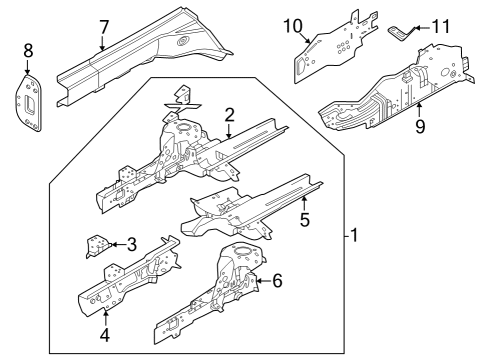 2024 Dodge Hornet RAIL ASSY-FRAME FRONT Diagram for 68611853AA