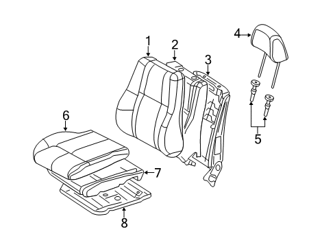 2022 Dodge Durango Front Seat Components Diagram 1