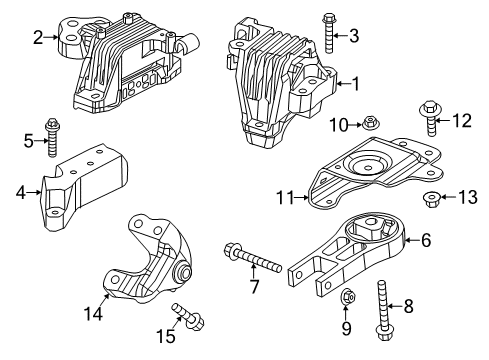 2022 Jeep Cherokee Engine & Trans Mounting Diagram 3