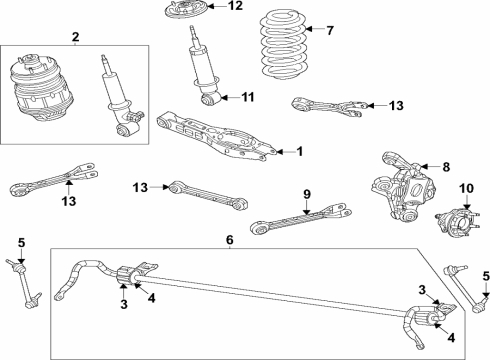 2023 Jeep Grand Wagoneer L Suspension Components, Lower Control Arm, Ride Control, Stabilizer Bar Diagram 2