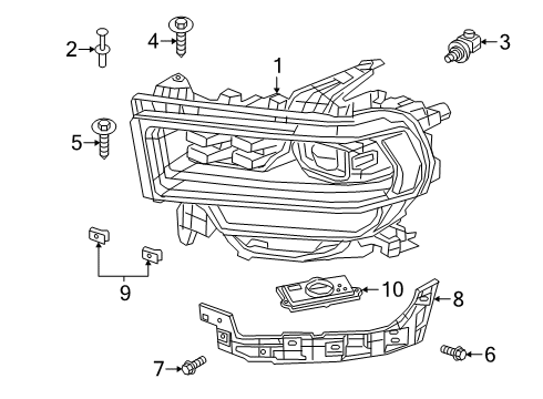 2023 Ram 2500 Headlamp Components Diagram 2