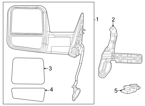 2023 Ram 2500 Outside Mirrors Diagram 1