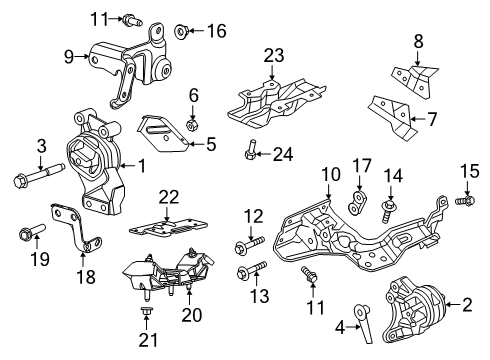 2023 Ram 1500 Bracket-Transmission Mount Diagram for 68264800AC