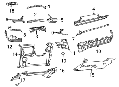 2022 Jeep Grand Cherokee L Cluster & Switches, Instrument Panel Diagram 3