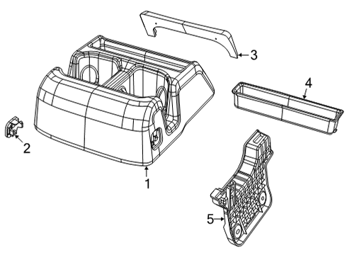 2022 Jeep Grand Cherokee L Front Console, Rear Console Diagram 3