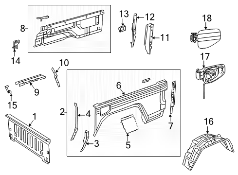 2023 Jeep Gladiator Door-Fuel Filler Diagram for 68335734AA