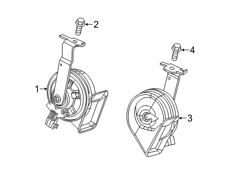 2021 Ram ProMaster City Horn Diagram for 68518848AA