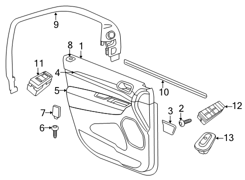 2012 Jeep Grand Cherokee APPLIQUE-B PILLAR Diagram for 57010445AN