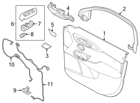 2023 Dodge Hornet Interior Trim - Front Door Diagram