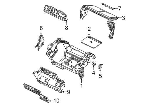 2022 Jeep Grand Wagoneer Front Console, Rear Console Diagram 3