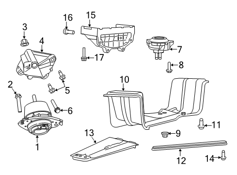 2022 Dodge Durango Engine & Trans Mounting Diagram 4