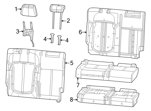 2022 Jeep Wagoneer Sleeve-HEADREST Diagram for 6TE51SD4AC