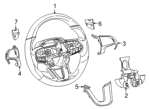 2023 Dodge Challenger Steering Wheel & Trim Diagram 1