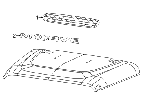 2022 Jeep Gladiator Exterior Trim - Hood Diagram 2