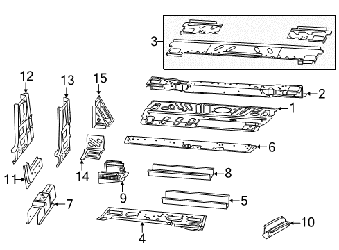 2023 Ram ProMaster 1500 Floor & Rails Diagram