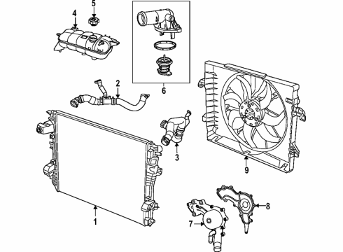 2022 Ram 1500 Cooling System, Radiator, Water Pump, Cooling Fan Diagram 5