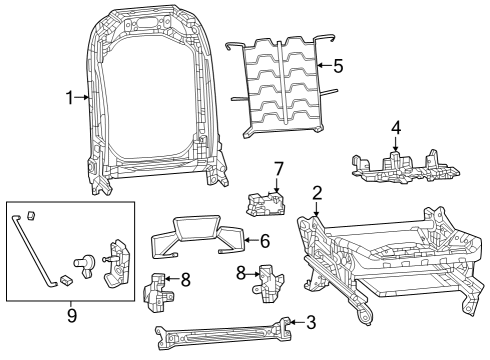 2024 Jeep Grand Wagoneer L Front Seat Components Diagram 3