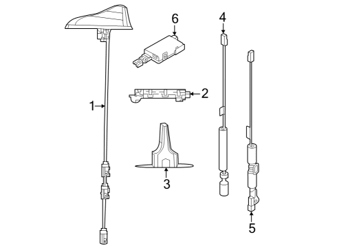 2023 Dodge Hornet ANTENNA-CABLE & BASE ASSY Diagram for 7MS95TZZAA