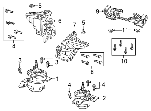 2022 Jeep Gladiator ENGINE MOUNT Diagram for 68620587AA