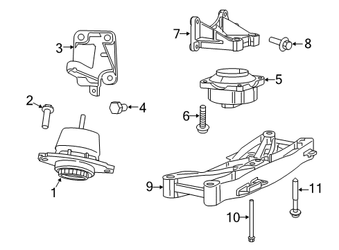 2023 Dodge Challenger Engine & Trans Mounting Diagram 2