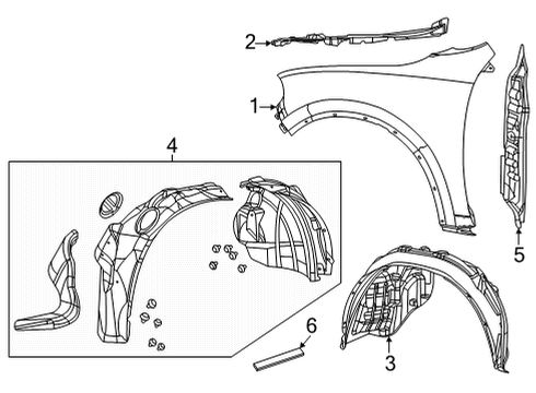 2022 Dodge Durango FENDER-FRONT Diagram for 55369735AD