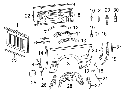 2022 Ram 1500 Front & Side Panels Diagram 4