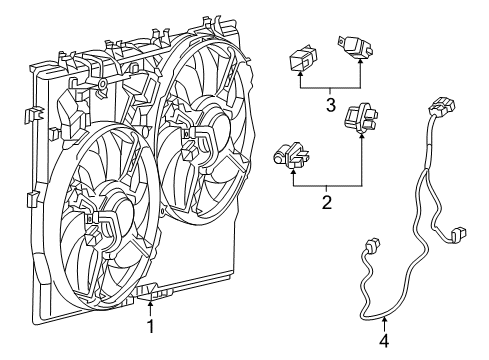 2022 Ram ProMaster 1500 Cooling System, Radiator, Water Pump, Cooling Fan Diagram 1