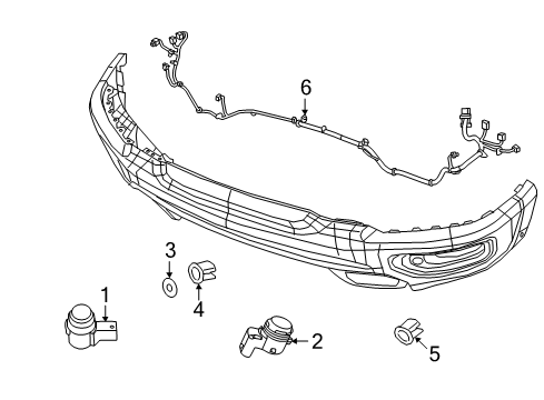 2022 Ram 1500 Electrical Components - Front Bumper Diagram 1