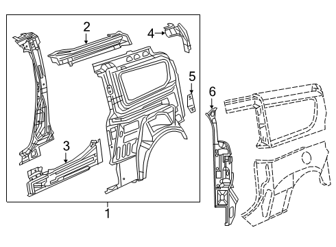 2021 Ram ProMaster City Inner Structure - Side Panel Diagram