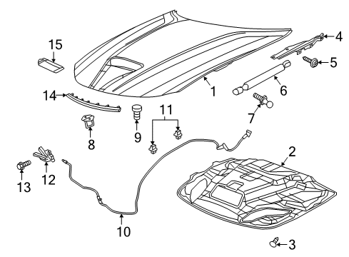 2023 Dodge Charger Hood & Components Diagram 2