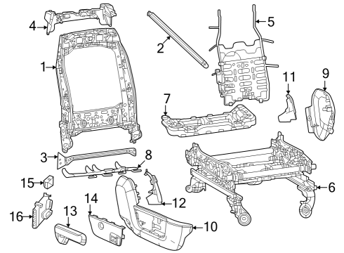 2021 Ram 3500 Passenger Seat Components Diagram 2