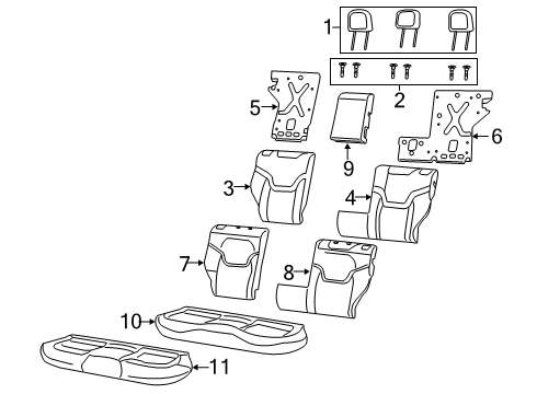 2022 Jeep Renegade Rear Seat Components Diagram 2