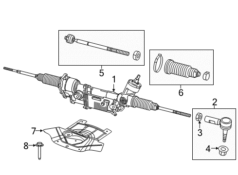 2019 Dodge Challenger GEAR-RACK AND PINION Diagram for 68593992AB