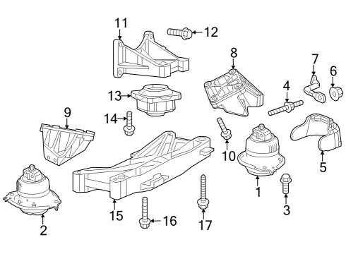 2023 Chrysler 300 Engine & Trans Mounting Diagram 1