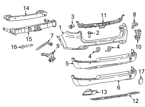 2023 Jeep Compass FASCIA-Rear Upper Diagram for 68552418AA