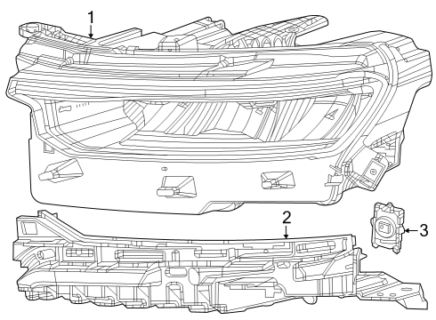 2022 Jeep Grand Cherokee L Headlamps, Headlamp Washers/Wipers Diagram 1