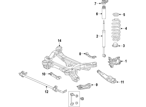 2022 Jeep Cherokee Rear Suspension, Lower Control Arm, Upper Control Arm, Ride Control, Stabilizer Bar, Suspension Components Diagram 5