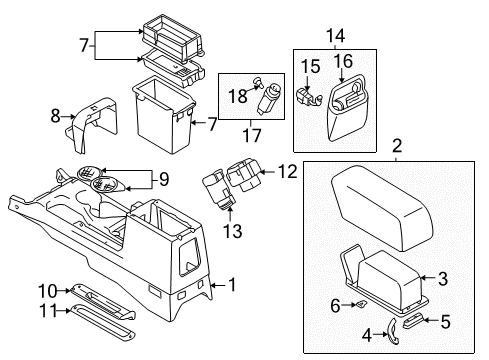 Door-Floor Console Diagram for MR650796