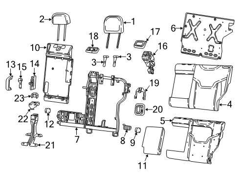 2023 Jeep Compass ARMREST-REAR SEAT CENTER Diagram for 7RQ03DX9AA