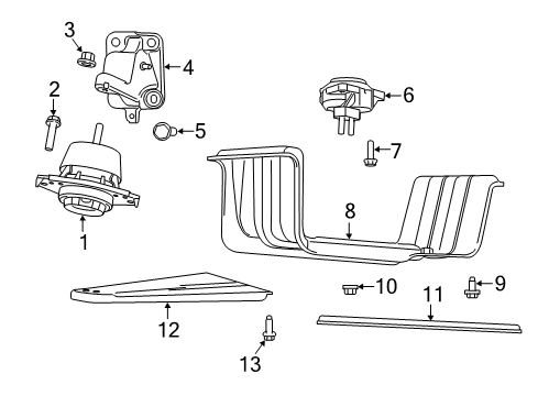 2022 Jeep Grand Cherokee WK Engine & Trans Mounting Diagram 2