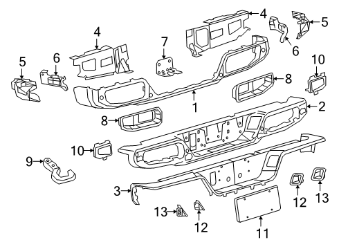 2023 Jeep Gladiator Bumper & Components - Rear Diagram 1