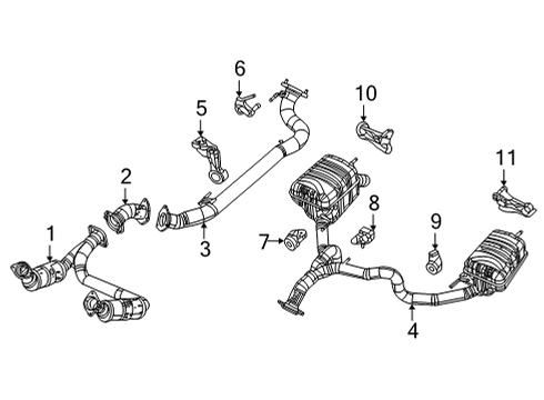 2023 Jeep Grand Wagoneer EXHAUST-EXHAUST Diagram for 68517026AC